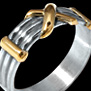 ANILLO TRES MEDIA CAA CON X EN ORO