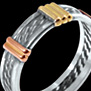 ANILLO DOBLE TRENSADO Y DETALLES EN ORO