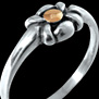 Anillo flor en plata con centro en oro