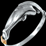 Anillo dos delfines con detalles en oro