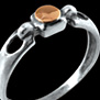 Anillo cadena con centro en oro