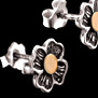 AROS TREBOL CON DETALLE EN ORO